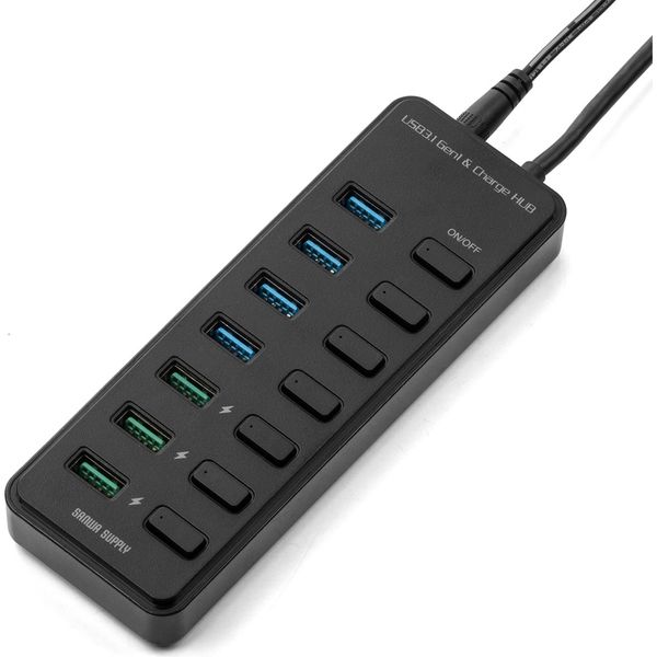 アスクル】 サンワダイレクト 充電ポート付きUSBハブ（7ポート・充電ポート×3・個別スイッチ・USB3.1 Gen1 Aコネクタ接続・セルフパワー）  1個（直送品） 通販 - ASKUL（公式）