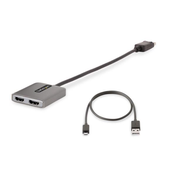 アスクル】ディスプレイポート HDMI変換アダプタ 2画面 4K60Hz MSTハブ 映像分配器 DP 1.4 HDMI 1個 通販  ASKUL（公式）