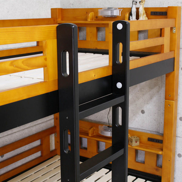 後藤家具物産 垂直ハシゴ付き2段ベッド ライト・2口コンセント付 耐震