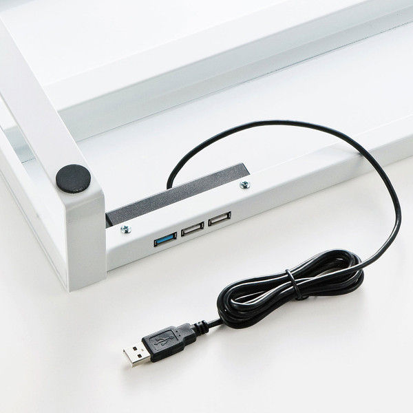 サンワサプライ 電源タップ+USBハブ付き机上ラック（W1000） MR-LC206W 幅1000×奥行250×高さ89mm 1台（直送品）