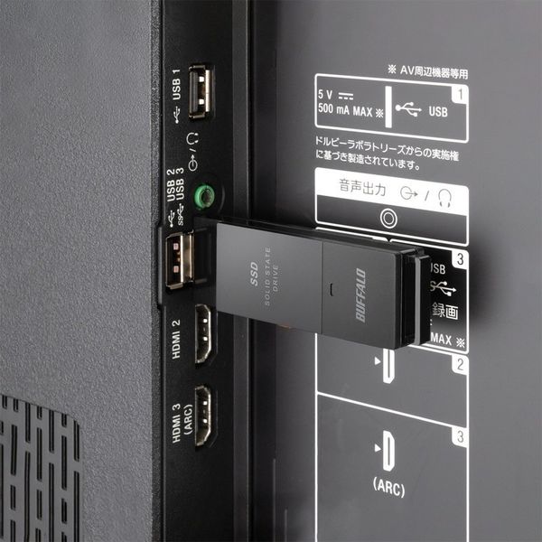 ポータブルSSD 1TB バッファロー 外付け 超小型 Type-Cコネクタ付属 USB3.2（Gen2）SSD-SCT1.0U3-BA　1台