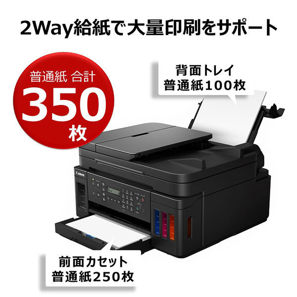 アスクル】キヤノン Canon プリンター G7030 A4 カラーインクジェット Fax複合機 大容量インク対応 無線・有線対応 2WAY給紙 通販  ASKUL（公式）