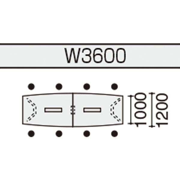 組立設置込】コクヨ WT-400 抗菌 ボート形 コンセント 幅3600×奥行