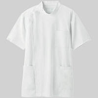 ナガイレーベン 男子横掛半袖（ケーシー 医務衣） ホワイト BL HO-1967（取寄品）
