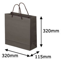 ナチュラルカラー手提袋　丸紐　こげ茶　M　1セット（25枚：5枚入×5袋）　スーパーバッグ オリジナル