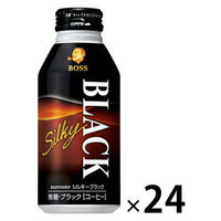 【缶コーヒー】サントリー BOSS（ボス） シルキーブラック 無糖 ボトル缶 400g 1箱（24缶入）
