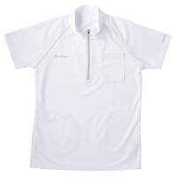 フットマーク　介護ウェア　ジップアップシャツ　ホワイト　S　（取寄品）
