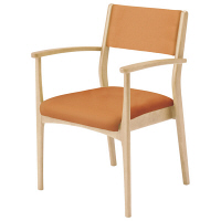 ＜LOHACO＞ コイズミファニテック 介護施設用椅子 GMC-R1-OR-N オレンジ／ナチュラル画像