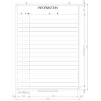 日商　樹脂枠ホワイトボード　1200×900　INFORMATION表　RC-12-023　（直送品）