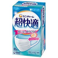 ユニ・チャーム　超快適マスク プリーツタイプ　ふつうサイズ　ホワイト　1箱（40枚入）　日本製 オリジナル