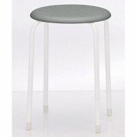 TOKIO 丸椅子（抗菌張地） グレー 1脚 座面直径320×高さ446mm スタッキングチェア ビニールレザー張り パイプ椅子