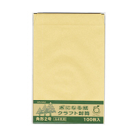 菅公工業 間伐紙クラフト封筒 シ126 角2 100枚 郵便番号枠なし（直送品