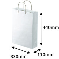 アスクル 樹脂カバー付き 手提げ紙袋 ホワイト L 1袋（10枚入） オリジナル