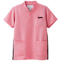 ナガイレーベン スクラブ（男女兼用） 医療白衣 半袖 ピンク M RT-5062（取寄品）