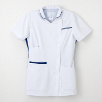 ナガイレーベン 女子上衣（衿つきスクラブ） 医療白衣 半袖 Tロイヤルブルー L LX-4072（取寄品）