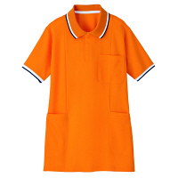 自重堂 半袖ロングポロシャツ 女性用 オレンジ M WH90338（取寄品）