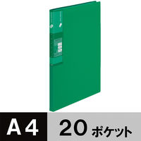 プラス　スーパーエコノミークリアーファイル+　固定式20ポケット　A4タテ　グリーン　緑　FC-502EL