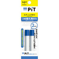 トンボ鉛筆【PIT】スティックのり 消えいろピットほそみ 詰め替え用のり PR-PC2P 1個（2本入）