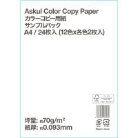アスクル カラーペーパー サンプルパック 1パック（24枚入） オリジナル