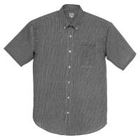 AITOZ(アイトス) ユニセックス 半袖ボタンダウンシャツ ギンガムチェック ブラック AZ-7825