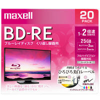 マクセル 録画用BD-RE 25GB 130分 1-2倍速 20枚Pケース ひろびろ美白レーベル BEV25WPE.20S 1パック（20枚入）