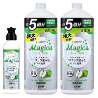 ＜LOHACO＞ CHARMY Magica（チャーミーマジカ） グリーンアップル 本体（230ml）+詰め替え2個（1000ml） 1セット 食器用洗剤 ライオン画像