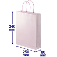 手提げ紙袋　丸紐　ブライトーンパールタイプ　パールローズ　L　1袋（10枚入）　スーパーバッグ オリジナル