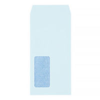 今村紙工 透けない窓付き封筒 テープ付 長3 ブルー MD-W04 1000枚（200枚×5箱）