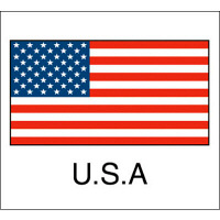 ササガワ 国旗シール U.S.A 22-2500 1袋（96片（24片×4シート）入×10冊）（取寄品）
