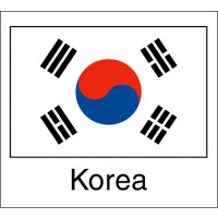 ササガワ 国旗シール Korea 22-2511 1袋（96片（24片×4シート）入×10冊）（取寄品）