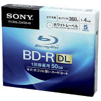 ソニー　録画用BD-R　DL（2層式）　5mmプラケース　1から4倍速　5BNR2VCPS4　1パック（5枚入）