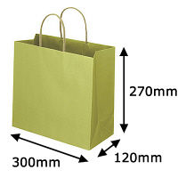 レザートーン手提袋　丸紐　グラスグリーン　L　1箱（300枚：10枚入×30袋）　スーパーバッグ オリジナル