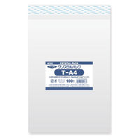 HEIKO クリスタルパック TA4 横225×縦310+フタ40mm 6743200 OPP袋 透明封筒 1袋（100枚入） シモジマ