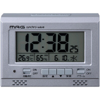 ノア精密 エアサーチ グッドライト 置き時計 [電波 アラーム 温湿度 カレンダー] 88×120×54mm T-694 SM-Z 1個