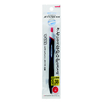 三菱鉛筆 ボールペン 油性 JETSTREAM（ジェットストリーム） 0.38mm 黒軸 赤インク SXN-150-38 1セット（7本入り）（直送品）
