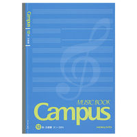 コクヨ キャンパス 音楽帳 セミB5 両面印刷 30枚 5線譜 12段 オン-38N 1セット（5冊）（直送品）