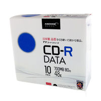 TEON、HIDISC　CD-R　データ用　10枚　5mmSlimケース　ホワイトワイド　TYCR80YP10SC（直送品）