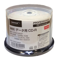 磁気研究所　CD-R　データ用　50枚　スピンドルケース　ホワイトワイド　TYCR80YW50P（直送品）