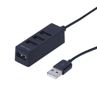 ナカバヤシ(Digio)　USBハブ(USB HUB)　バスパワー/USB2.0/4ポート/ケーブル長180cm　ブラック　UH-2424BK