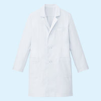 タップ メンズ診察衣（ハーフ丈）AKL200-10 長袖 シングル ホワイト M ドクターコート 薬局衣