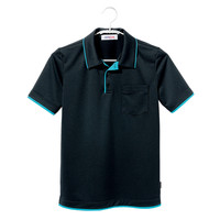 ヤギコーポレーション ユニフィット 介護ユニフォーム 半袖ポロシャツ ユニセックス NW8993 ブラック SS 1枚（取寄品）