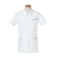 ヤギコーポレーション リゼルヴァ 医療白衣 半袖ナースジャケット メンズ R8493 マゼンダ M 1枚（取寄品）