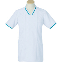 ヤギコーポレーション リゼルヴァ 医療白衣 半袖スクラブジャケット メンズ R8692 ターコイズ S 1枚（取寄品）