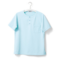 ヤギコーポレーション ユニフィット 介護ユニフォーム 半袖Tシャツ ユニセックス UF8187 ブルー XXS 1枚（取寄品）