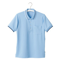 ヤギコーポレーション ユニフィット 介護ユニフォーム 半袖ポロシャツ ユニセックス UF8375 ブルー XXS 1枚（取寄品）