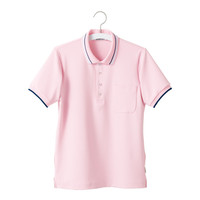 ヤギコーポレーション ユニフィット 介護ユニフォーム 半袖ポロシャツ ユニセックス UF8375 ピンク XS 1枚（取寄品）