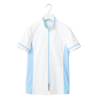 ヤギコーポレーション ユニフィット 介護ユニフォーム 半袖ケアシャツ ユニセックス UF8399 ブルー XS 1枚（取寄品）