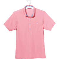 ヤギコーポレーション ユニフィット 介護ユニフォーム 半袖ポロシャツ メンズ UF8681 ピンク M 1枚（取寄品）