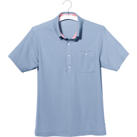 ヤギコーポレーション ユニフィット 介護ユニフォーム 半袖ポロシャツ メンズ UF8681 ライトネイビー S 1枚（取寄品）