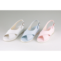 マリアンヌ製靴 ナースサンダル（クロスタイプ） No.9 ホワイト 24.5cm ナースサンダル 1足（取寄品）
